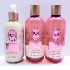 Bath & Body Works ROSE VANILLA Daily Nourishing  Body Lotion and Body Wash(3pcs)